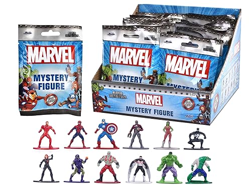 Jada Toys 253221016 - Marvel Nanofiguren Blind Pack - Marvel Metall Sammlerfiguren im Blind Pack, 4 cm, Ab 3 Jahren, Zufällige Auswahl, Schwarz von Jada Toys