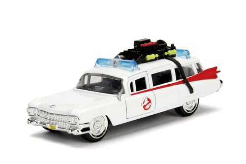 Jada Toys 253232000 Toys Ghostbuster ECTO-1, Auto, Spielzeugauto aus Die-cast, Türen zum Öffnen Maßstab 1:32, weiß von Jada Toys