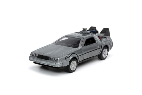 Jada Toys 253252017 Zurück in die Zukunft 1, DeLorean DMC-12 Modellauto, 1:32, Time Machine, Flügeltüren, viele Details, silber von Jada Toys