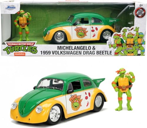 Jada 253285002 Turtles 1959 VW Drag Beetle 1:24, Mehrfarbig von Jada Toys