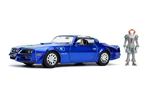 Jada Toys Hollywood Rides It Chapter Two Pennywise & Henry Bower's Pontiac Firebird, 1:24 Red Die-Cast Vehicle with 7.0 cm Die-Cast Figure von Jada Toys