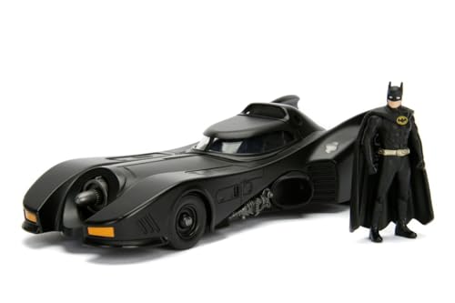 Jada Toys Batman 1989 Batmobil, Build+Collect, Die-cast Bausatz, Maßstab 1:24, Spielzeugauto inkl. Batman Figur, zu öffnende Türen, Kofferraum, abnehmbare Motorhaube, schwarz von Jada Toys