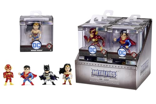 Jada Toys DC Figur (1 Stück) - 1 von 4 DC Sammelfiguren aus Metall (Batman, Superman, The Flash oder Wonder Woman) für Fans und Sammler ab 8 Jahre, Welle 1, Auswahl per Zufallslos, 6,5 cm von Jada Toys