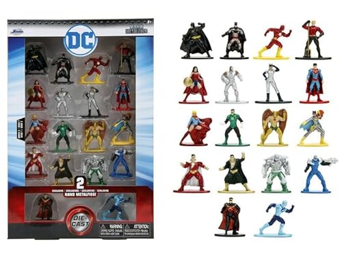 Jada Toys DC Nano Metalfigs Serie 7 4,2 cm Druckguss-Metall-Sammelfiguren, 18er-Pack, Spielzeug für Kinder und Erwachsene (33785) von Jada Toys