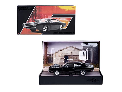 Jada Toys - Fast and Furious Auto Dodge Charger 1970 (1:24, schwarz) - hochdetaillierte Nachbildung von Dominic Torettos Filmauto, Modellauto aus Metall mit Gummireifen & Sammler-Verpackung, 19cm von Jada Toys