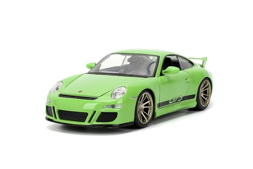 Jada Toys Fast and Furious Modellauto Porsche 911 GT3 2007 (grün) - Film-Auto aus Fast & Furious 10 (Fast X) mit Teilen zum Öffnen, Maßstab 1:24 (20cm), für Fans ab 8 Jahre von Jada Toys