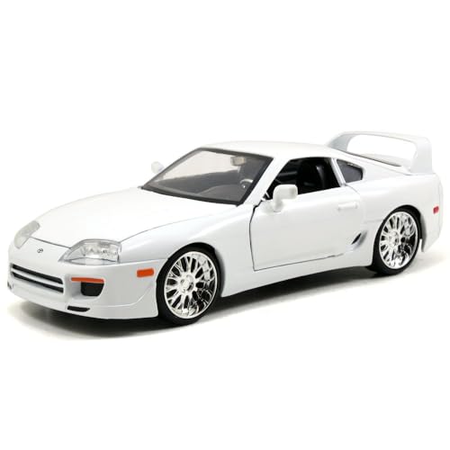 Jada Toys Fast & Furious Brian's 1995 Toyota Supra, Auto, Spielzeugauto aus Die-cast, öffnende Türen, Kofferraum & Motorhaube, Maßstab 1:24, weiß von Jada Toys