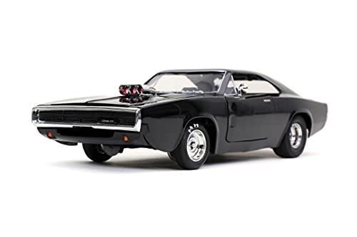 Jada Toys Fast & Furious 9 Dom's 1970 Dodge Charger, Tuning-Modell im Maßstab 1:24, zu öffnenden Türen, Freilauf, Motorhaube und Kofferraum, schwarz von Jada Toys