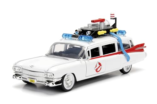 Jada Toys Ghostbuster ECTO-1, Modellauto, Spielzeugauto aus Die-cast, öffnende Türen, Kofferraum & Motorhaube, Maßstab 1:24, weiß von Jada Toys