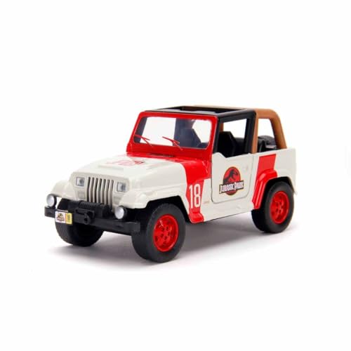 Jada Toys Jurassic Park Jeep Wrangler, Modellauto, Spielzeugauto, Türen zum Öffnen, Maßstab 1:32, mehrfarbig von Jada Toys