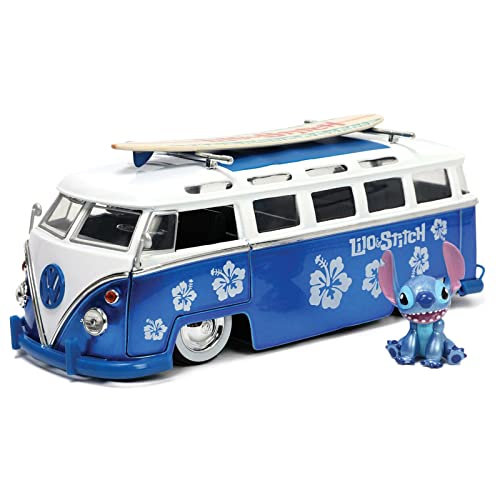 Jada Toys Lilo & Stitch 1/24 Hollywood Rides 1962 VW Bus mit Stitch Figur von Jada Toys