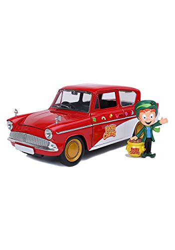 Jada Toys Lucky Charms 1:24 1959 Ford Anglia Die-cast Car and 2.75"" Lucky The Leprechaun Figure, Toys for Kids and Adults von Jada Toys