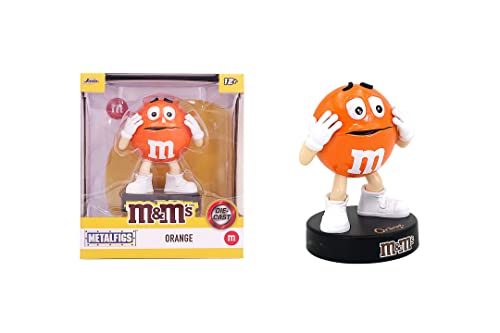 Jada Toys M&Ms Figur Orange (10 cm) - hochwertige M&M`s Sammelfigur aus Metall mit Metallic-Lack, dekorativer Fanartikel für Sammler & Schokoladen-Liebhaber, Orange von Jada Toys