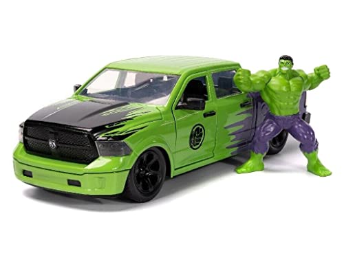 Jada Toys Marvel 1/24 Hollywood Rides 2014 Ram 1500 mit Hulk Figur, grün/lila von Jada Toys