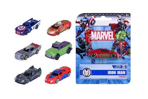 Jada Toys Marvel Auto (1 Stück) aus Metall - 1 von 6 Superhelden-Rennautos mit Freilauf, Spielzeug für Kinder ab 3 Jahre, Auswahl per Zufallslos, 7 cm Jada Toys Marvel Auto (1 Stück) aus Metall - 1 von 6 Superhelden-Rennautos mit Freilauf, Spielzeug für Kinder ab 3 Jahre, Auswahl per Zufallslos, 7 cm von Jada