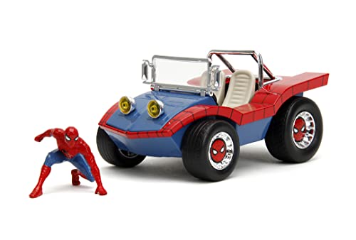 Jada Toys Marvel Spider-Man Figur mit Buggy-Fahrzeug - Spielzeug-Set aus Metall mit Actionfigur (4,5 cm) & Auto (19 cm) im Stil der Spider-Man Comics, für Marvel Fans und Kinder ab 8 Jahre von Jada Toys