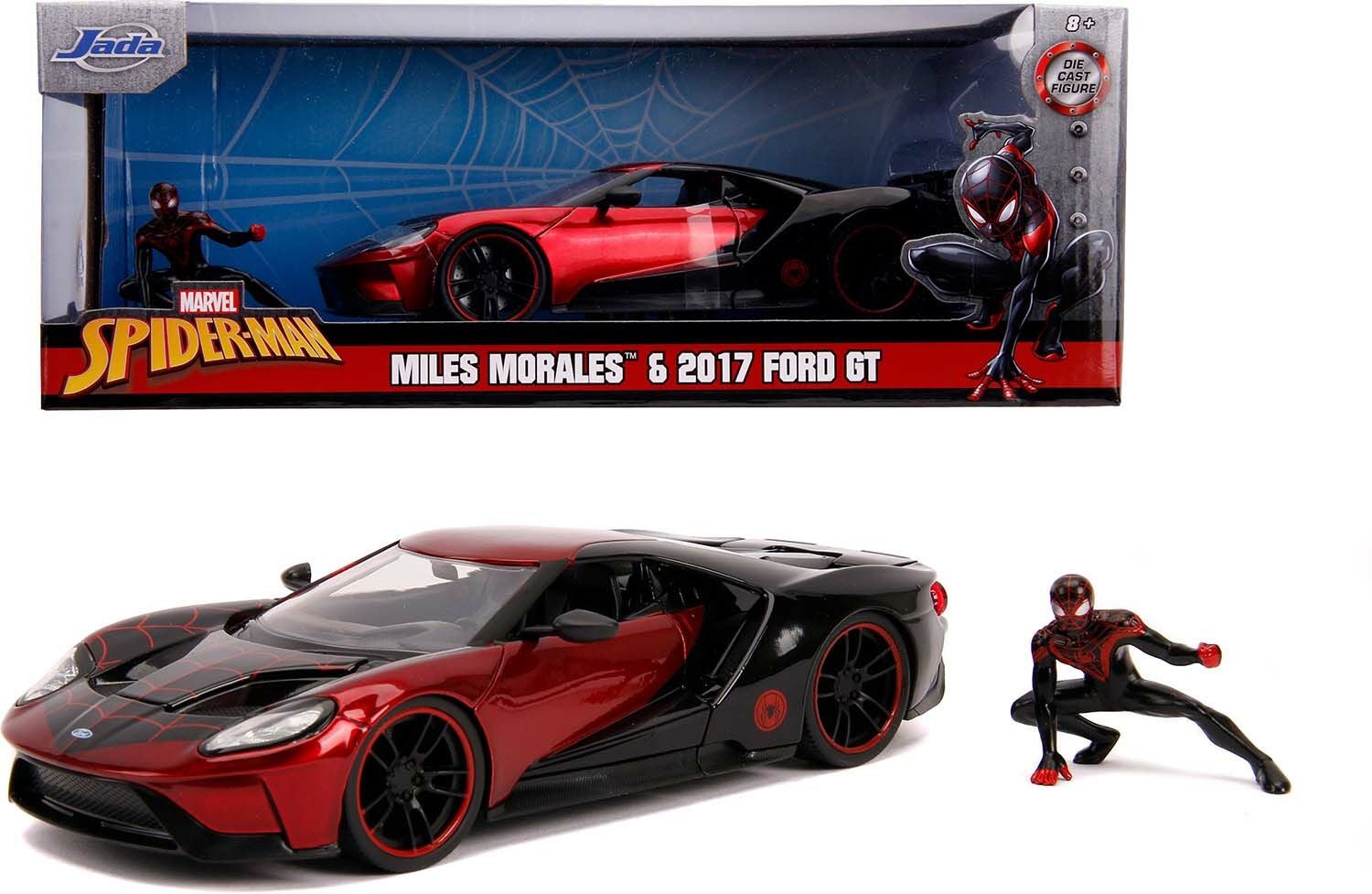 Jada Toys Spider-Man Auto mit Figur Miles Morales 2017 Ford GT 1:2 von Jada Toys