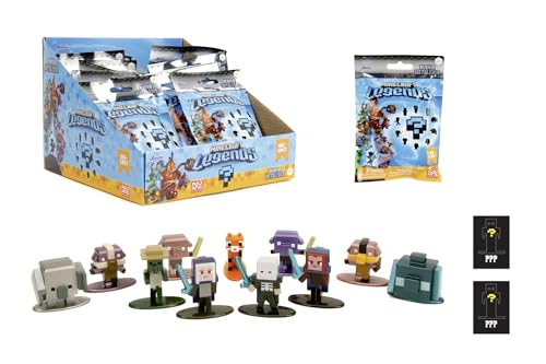 Jada Toys - Minecraft Blind Pack Nanofigs, Welle 2, Minecraft Legends Nano Sammelfigur aus Metall, Verschiedene Modelle, 4 cm, ab 3 Jahren, Schwarz von Jada Toys