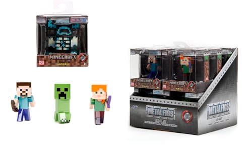 Jada Toys Minecraft Figures 2,5" Spielfiguren Actionfiguren Sammelfiguren, Zufällige Auswahl aus Steve, Alex, Creeper, Warden von Jada Toys