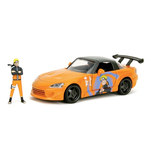 Jada Toys Naruto Auto Honda S2000 2001 (20 cm) mit Naruto Shippuden Figur (7 cm) - Modellauto mit Teilen zum Öffnen, Spielzeug-Set aus Metall für Fans und Sammler ab 8 Jahre von Jada Toys