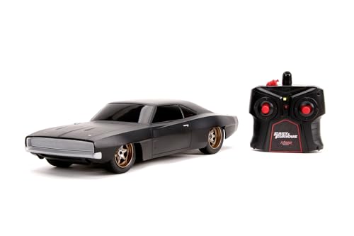 Jada Toys RC Dom's Dodge Charger 1:16, ferngesteuertes Fahrzeug, RC Auto, 253206012, Schwarz von Jada Toys