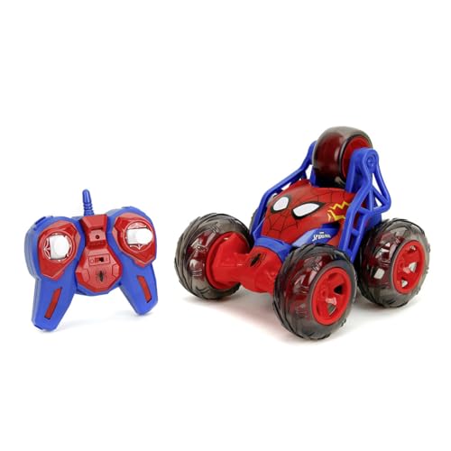 Jada Toys Spider-Man RC Stunt Car (20 cm) - ferngesteuertes Auto mit 5 Rädern für Standing Drift & 360°-Action, Marvel Spielzeug für Kinder ab 5 Jahre, mit Licht, inkl. Akku & Batterien von Jada Toys