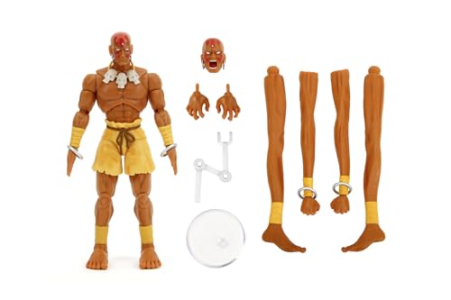 Jada Toys Street Fighter Figur Dhalsim (15 cm) - bewegliche Sammel- und Actionfigur aus Street Fighter 2: The Final Challengers, mit alternativem Kopf, Händen und Zubehör, ab 13 Jahre von Jada Toys