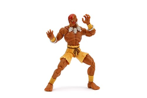 Jada Toys Street Fighter Figur Dhalsim (15 cm) - bewegliche Sammel- und Actionfigur aus Street Fighter 2: The Final Challengers, mit alternativem Kopf, Händen und Zubehör, ab 13 Jahre von Jada Toys