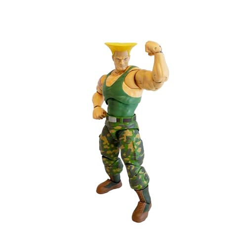 Jada Toys Street Fighter Figur Guile (15 cm) - bewegliche Sammel- und Actionfigur aus Street Fighter 2: The Final Challengers, mit alternativem Kopf, Händen und Zubehör, ab 13 Jahre von Jada Toys