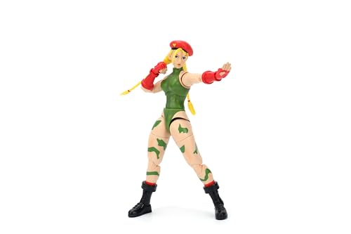 Jada Toys Street Fighter II Cammy Actionfigur – Sammlerstück im Maßstab 1:12 – inklusive austauschbaren Köpfen, Händen und Zubehör – ab 13 Jahren – Klassische Videospiel-Nostalgie von Jada Toys