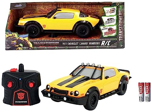 Jada Toys Transformers Bumblebee RC Auto (T7) - ferngesteuerter Chevrolet Camaro aus Transformers 7: Aufstieg der Bestien, 1:16 (28 cm), 2,4 GHz, bis 10 km/h, Spielzeugauto ab 6 Jahre von Jada Toys