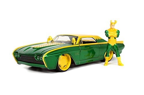 Jada Marvel LokiFord Thunderbird 1:24, Muscle Car, inkl. Figur von Jada Toys