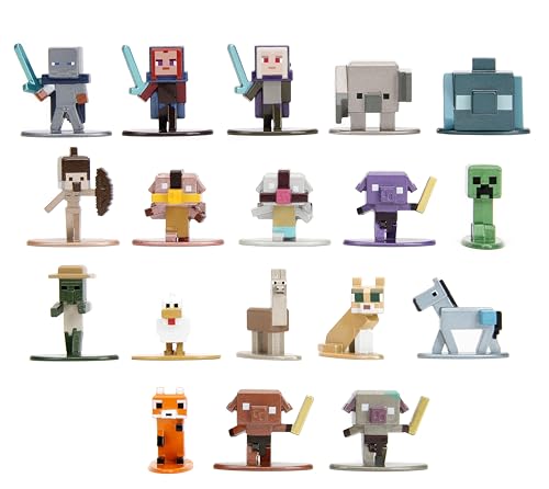 Minecraft Legends Druckguss-Figuren, Nano-Metalfigs, Spielzeug für Kinder und Erwachsene, 4,2 cm, 18 Stück von Jada Toys