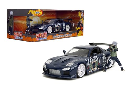 Jada Toys Naruto 1:24 1993 Mazda RX-7 Die-Cast Car & 7.0 cm Kakashi Figur, Spielzeug für Kinder und Erwachsene von Jada Toys