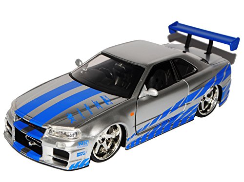 Nissan Skyline GT-R R34 Silber Brian´s Paul Walker The Fast and The Furious 1/24 Jada Modell Auto von Jada Toys