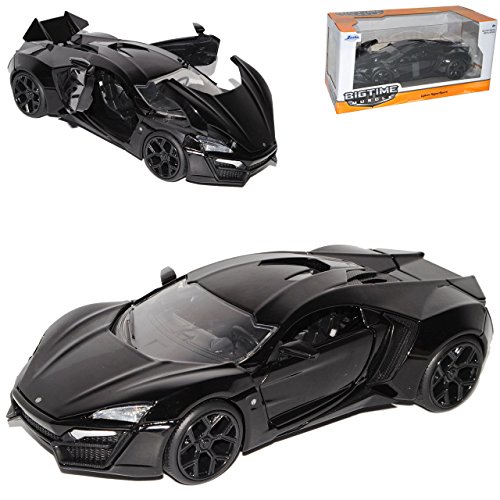 W Motors Lykan Hypersport Coupe Glänzend Schwarz The Fast and The Furious 7 1/24 Jada Modell Auto von Jada Toys