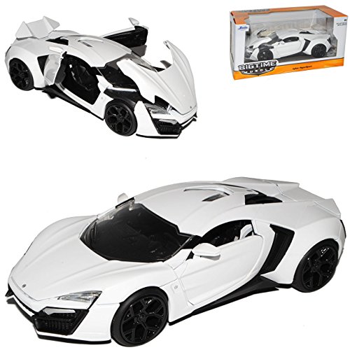 W Motors Lykan Hypersport Coupe Weiss The Fast and The Furious 7 1/24 Jada Modell Auto mit individiuellem Wunschkennzeichen von Jada Toys