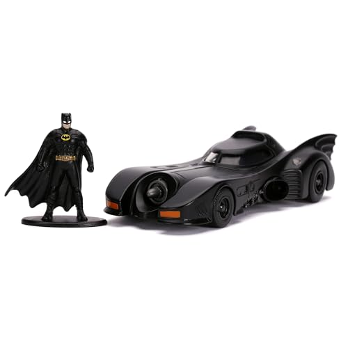 Jada Toys 253213003 Batmobil 1989, hochdetailiertes 1:32 Modellauto inkl. Batman-Figur, Türen können geöffnet werden, mit Freilauf, schwarz von Jada Toys