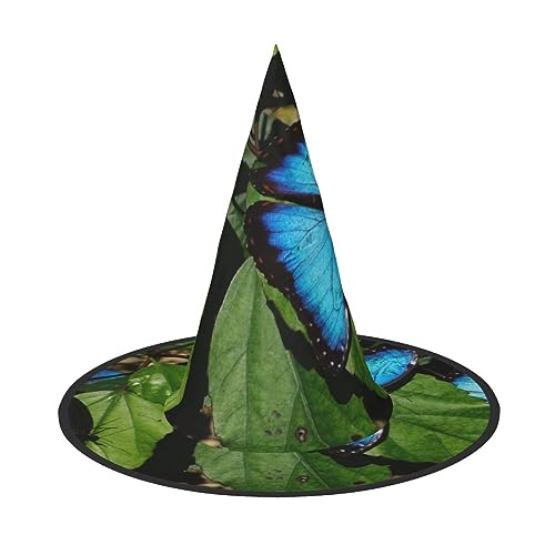 Jadery Spooktacular Blue Butterfly Halloween Hexenhut - Perfektes Accessoire für Ihr Hexenkostüm von Jadery