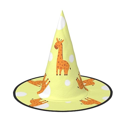 Jadery Spooktacular Cartoon Giraffe Halloween Hexenhut - Perfektes Accessoire für Ihr Hexenkostüm von Jadery