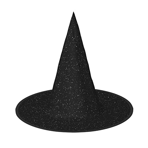 Jadery Spooktacular Schwarzer Glitzer Halloween Hexenhut - Perfektes Accessoire für Ihr Hexenkostüm von Jadery