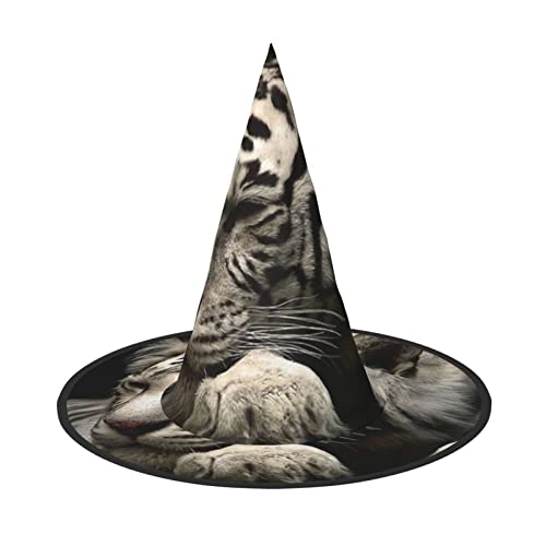 Jadery Spooktacular liegender Tiger Halloween Hexenhut - Perfektes Accessoire für Ihr Hexenkostüm von Jadery