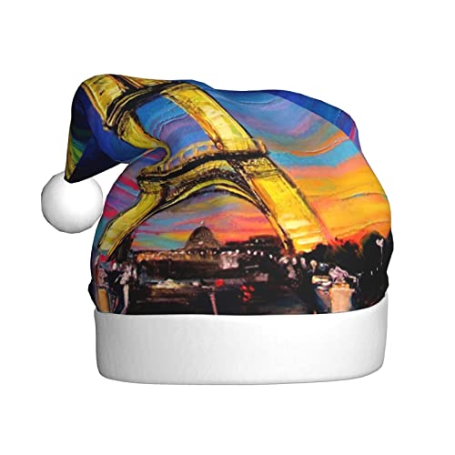 Jadery Weihnachtsmütze mit Paris-Turm, Unisex, Weihnachtsmütze für Erwachsene, Neujahr, festliche Party, Weihnachtszubehör von Jadery