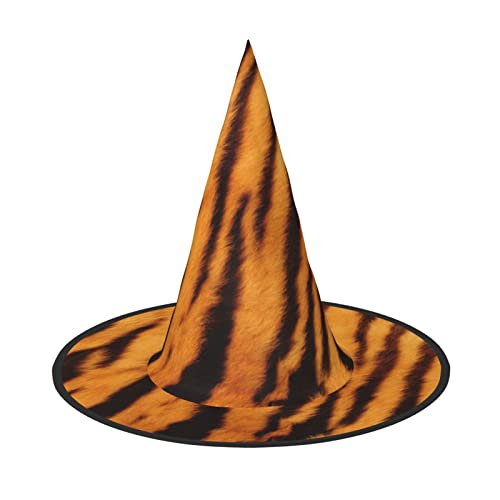 Spooktacular Tiger Streifenmuster Halloween Hexenhut - Perfektes Accessoire für Ihr Hexenkostüm von Jadery