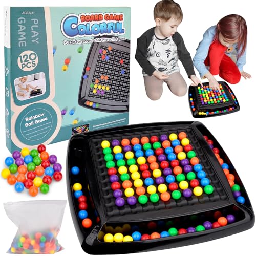 120 StüCk Intellektuelles Schachbrett Doppelduell, Elimination Brettspiel, Schachbrett Doppelduell, Rainbow Ball Brettspiel, Intellektuelles Schachbrett FüR Erwachsene Kinder von Jadyon