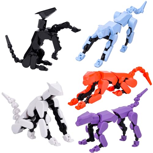 5PCS T13 Action Figure, Titan 13 Actionfiguren, 3D-Gedruckter Mehrgelenke Hund, T13 Action Figure Satz (Montage abgeschlossen), Action Figures Desktop-Dekorationen, Desktop-Dekorationen Fünf Farben. von Jadyon