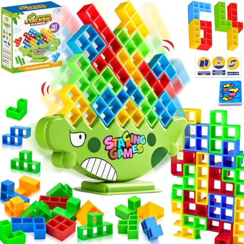 Jadyon 64 Stück Tower Spiel Erwachsene, Tetra Tower Spiel, Team Tower-Spiel for Kinder und Erwachsene, Balance Spielzeug, Balancing Spiel Geschenke. von Jadyon