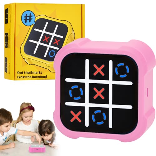 Elektronisch Tic-Tac-Toe Bolt Spiel, 3-In-1-Puzzlespielkonsole, Zappelspielzeug-Brettspiele, Elektronisches Digitales Tic-Tac Toe-Spiel, Brettspiel Familietragbare Reisespiele FüR Bildung. (Rosa) von Jadyon