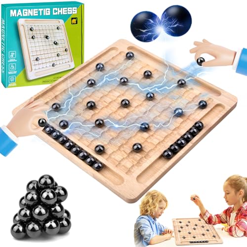 Lustiges Schachbrett Magnetisch - Schachspiel magnetisch mit Strafscheibe, Magnet Schachspiel mit 20 Magnetische Steine, Tragbares Spielbrett für Familientreffen Und Camping. von Jadyon