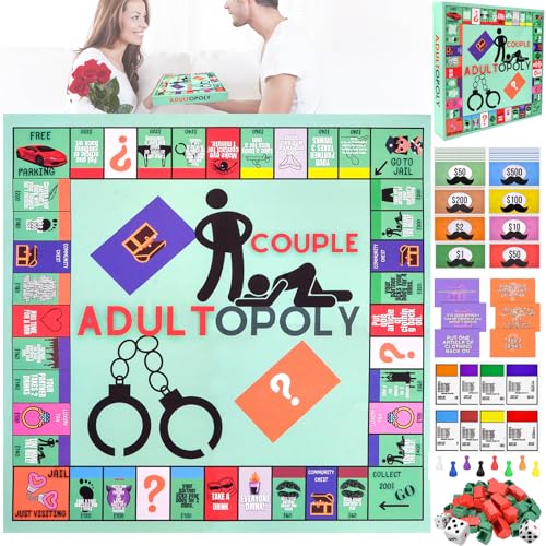 Paarspiele FüR Erwachsene, Adultopoly, Adultopoly Board Game Brettspiele FüR, Paare Intimacy Couple Board Game Adultopoly Deutsch, Brettspiel-Requisiten Zum Aufheizen Der GefüHle, 4 in Einer Reihe von Jadyon